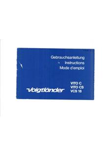 Voigtlander Vito C Folding manual. Camera Instructions.
